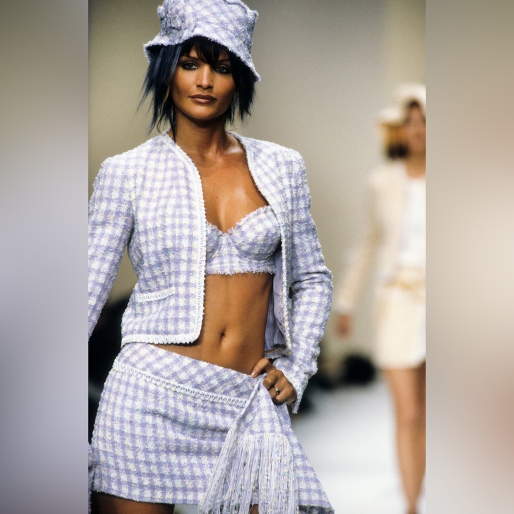 Chanel Vintage S/S 1994 Lilac Lavender Multicolor Runway 94P Jacket Skirt Suit - Picture 3 of 16